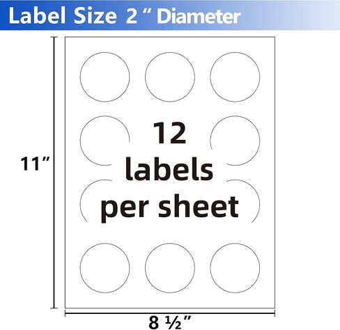 Printable Clear Round Labels,2" Glossy Clear Custom Labels for Printer,120 Total,Printable Sticker for Branding,Packaging,Crafts,Jars,Small Business Use(Not Waterproof) in Saudi Arabia