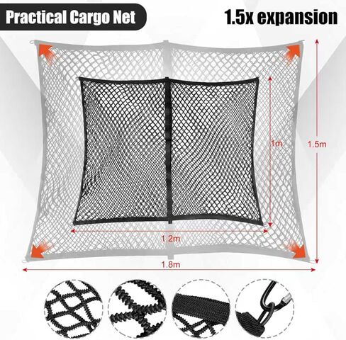 COOL STAR 2889620 2890894 Lock and Ride Max D-Rings 6pcs with Bed Cargo Net Kit UTV Tie Down Anchor Compatible with Polaris Ranger 2024-2026 Compatible with Polaris Xpedition 2024-2026 in Saudi Arabia