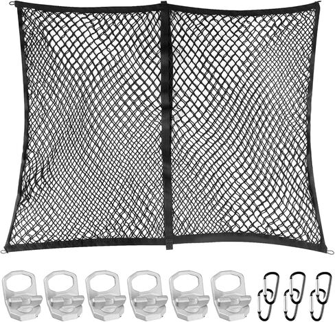 COOL STAR 2889620 2890894 Lock and Ride Max D-Rings 6pcs with Bed Cargo Net Kit UTV Tie Down Anchor Compatible with Polaris Ranger 2024-2026 Compatible with Polaris Xpedition 2024-2026 in Saudi Arabia