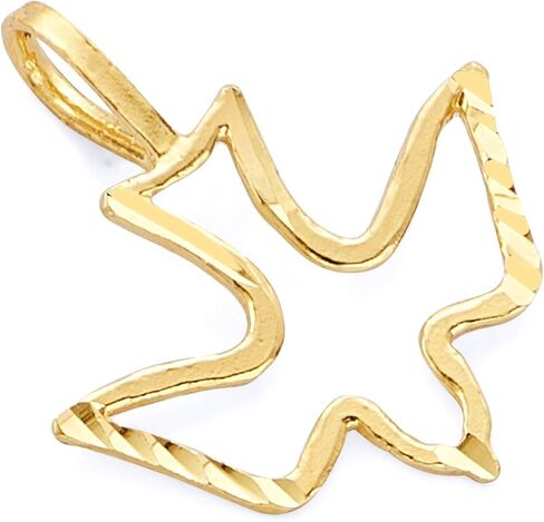 14k Yellow Gold Religious Holy Spirit Dove Pendant in Saudi Arabia