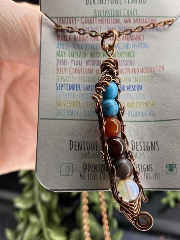 Birthstone Peas in a Pod-Customizable Gemstone PeaPod Charm (1,2,3,4,5 or 6) Necklace Wire Wrapped in your choice of wire-Mothers necklace -grandmothers pendant in Saudi Arabia