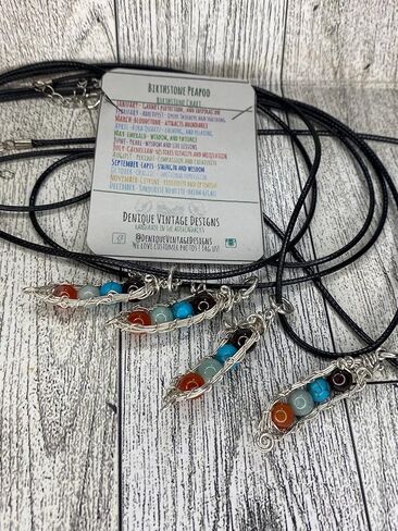 Birthstone Peas in a Pod-Customizable Gemstone PeaPod Charm (1,2,3,4,5 or 6) Necklace Wire Wrapped in your choice of wire-Mothers necklace -grandmothers pendant in Saudi Arabia