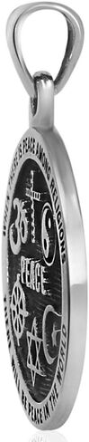 VY JEWELRY WORLD PEACE - Solid 925 Sterling Silver Pendant for Men and Women - Made in Thailand in Saudi Arabia