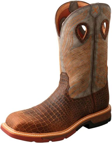 Men's 12" Western Work Boot - Casual Western Boots for Men, Brown & Grey, 10 D in Kuwait