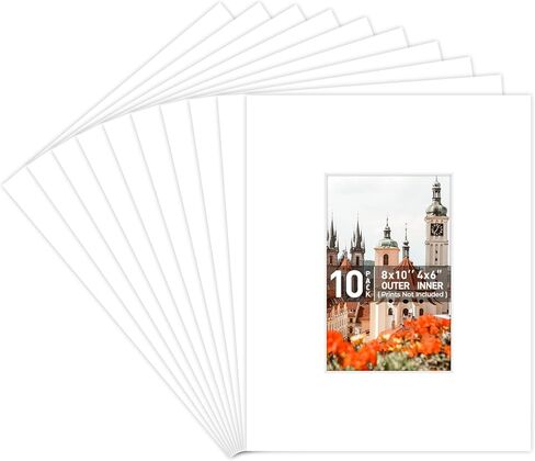 Golden State Art, 10 Pack Acid Free 13X19 White Picture Frame Mats with White Core Bevel Cut for 11X17 Photos, Pictures, Prints in Saudi Arabia