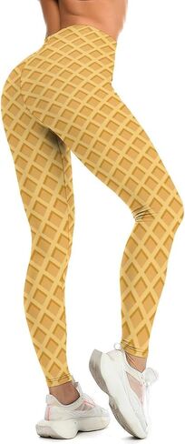 Chocolate Ice Cream Cone Texture Yoga Pants Womens Leggings Yoga Leggings for Women in Saudi Arabia