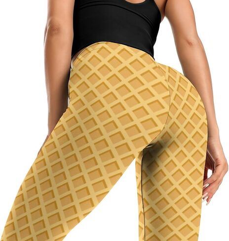 Chocolate Ice Cream Cone Texture Yoga Pants Womens Leggings Yoga Leggings for Women in Saudi Arabia