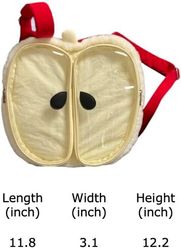 Ita Bag AppleShaped Backpack with Transparent Pocket Cute Bag Customizable with Apple Seed Patches in Saudi Arabia