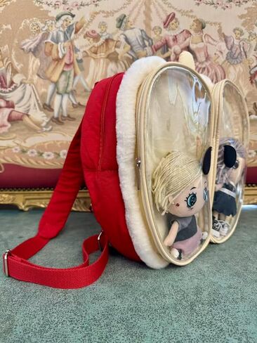 Ita Bag AppleShaped Backpack with Transparent Pocket Cute Bag Customizable with Apple Seed Patches in Saudi Arabia