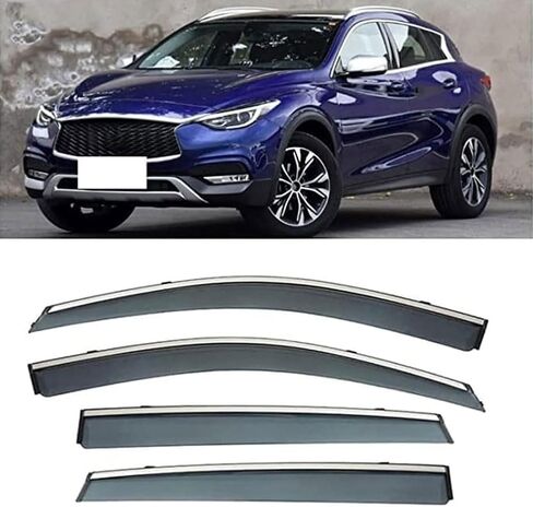 4pcs Car Front Rear Wind Deflectors for Infiniti QX30 2105-2018 Side Door Windows Wind Rain Deflectors Smoke Guard Shade Wind Shield Accessories in Saudi Arabia