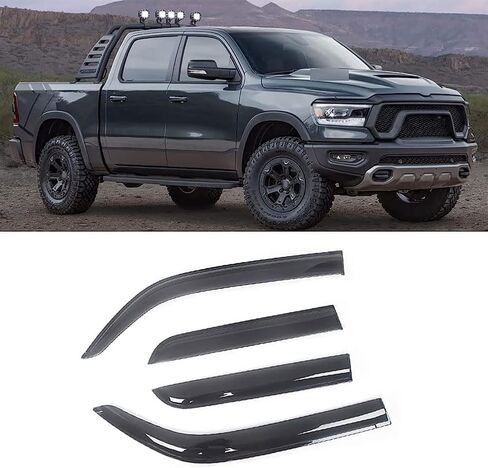 4pcs Car Front Rear Wind Deflectors for Do-dge RAM 1500 2002-2022 Side Door Windows Wind Rain Deflectors Smoke Guard Shade Wind Shield Accessories in Saudi Arabia