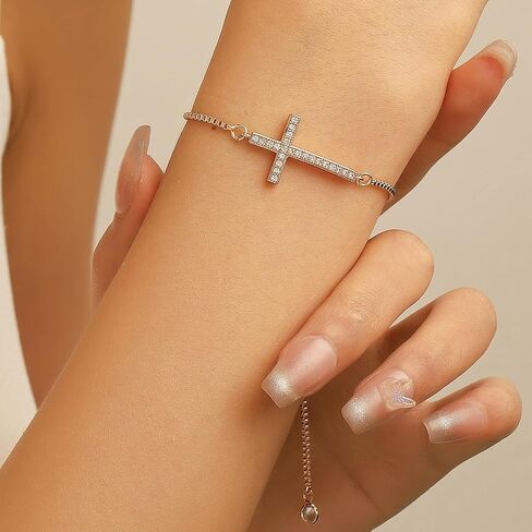 Cross Gold Bracelets Cuff Accessories for Women Cross Jewelry Present Gold Chain christmas gifts friendship gifts for women valentines in Saudi Arabia