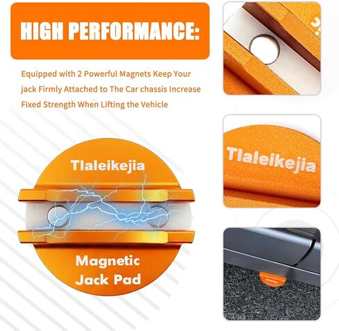 قطعتان من مهايئ وسادة الرافعة المغناطيسية العالمية، محول حاجز إطار لحام من الألومنيوم المشقوق مع مغناطيس نيوديميوم قوي، وسادة رفع رافعة محززة شديدة التحمل للسيارات in Kuwait