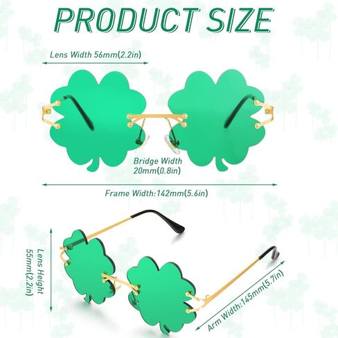 Yexiya 4 Pairs St. Patrick's Day Glasses St. Patrick's Day Accessories Irish Shamrock Sunglasses Decor Party Favors Supplies Irish Leprechaun Costume Green Sunglasses Accessories for Women Men in Saudi Arabia