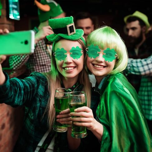 Yexiya 4 Pairs St. Patrick's Day Glasses St. Patrick's Day Accessories Irish Shamrock Sunglasses Decor Party Favors Supplies Irish Leprechaun Costume Green Sunglasses Accessories for Women Men in Saudi Arabia
