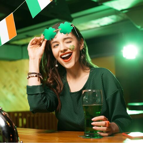 Yexiya 4 Pairs St. Patrick's Day Glasses St. Patrick's Day Accessories Irish Shamrock Sunglasses Decor Party Favors Supplies Irish Leprechaun Costume Green Sunglasses Accessories for Women Men in Saudi Arabia