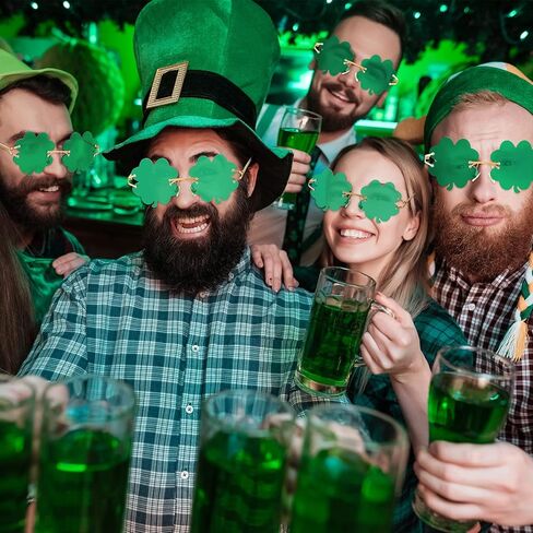 Yexiya 4 Pairs St. Patrick's Day Glasses St. Patrick's Day Accessories Irish Shamrock Sunglasses Decor Party Favors Supplies Irish Leprechaun Costume Green Sunglasses Accessories for Women Men in Saudi Arabia