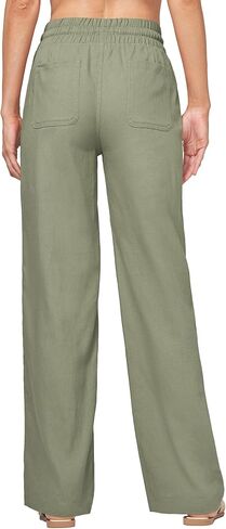 Willit Women Linen Pants Wide Leg Casual Palazzo Pants Cotton Linen Lounge Beach Summer Pants with Pockets 29" Sage Green M in Saudi Arabia
