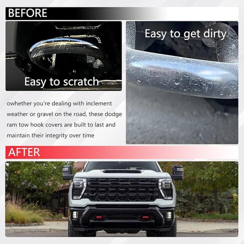 Tow Hook Covers Fit for Chevy Silverado 1500 2007-2025, Hitch Cover Front Car Tow Hooks Personalized Front Accessories with Enhanced Protection and Durable Construction Easy Installation(Red) in Saudi Arabia