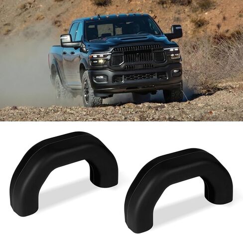أغطية خطاف السحب 1797 متوافقة مع Ram 2500 3500 (2019-2026) غطاء وصلة السحب الأمامي من السيليكون ملحقات شاحنات بيك اب شديدة التحمل باللون الأحمر قطعتان/مجموعة in Saudi Arabia