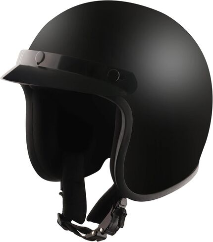Detour Helmets D.O.T. Flat Black 3/4 Lightweight Helmet for Motorcycle Riders with Removeable Visor in Saudi Arabia