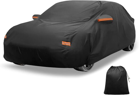 X AUTOHAUX Car Cover Outdoor Waterproof Sun Rain Snow Hail Protection with Left Side Door Zipper 210D-PU for Subaru Impreza Sedan in Saudi Arabia