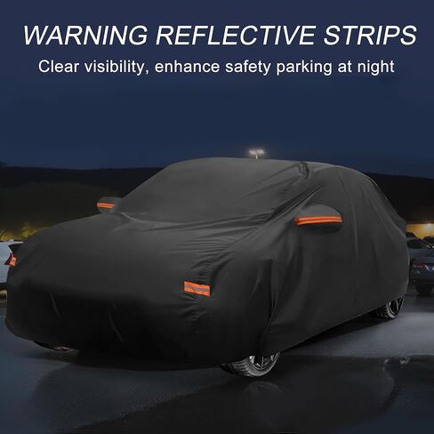 X AUTOHAUX Car Cover Outdoor Waterproof Sun Rain Snow Hail Protection with Left Side Door Zipper 210D-PU for Subaru Impreza Sedan in Saudi Arabia