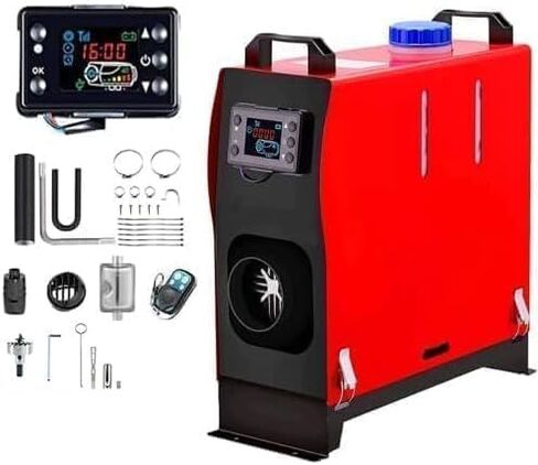 سخان هواء ديزل ذكي فريد من نوعه 12 فولت/8 كيلو وات، سخان ديزل مع شاشة LCD ذكية، خزان وقود 10 لتر وكاتم صوت، مناسب للمركبات الترفيهية والمقطورة والشاحنة والقارب in Kuwait