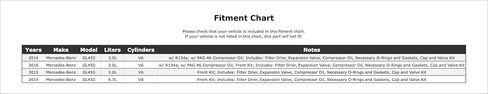 طقم خدمة استبدال ضاغط مكيف الهواء متوافق مع Mercedes-Benz GL450 2016 2015 2014 P-3831489 in Saudi Arabia