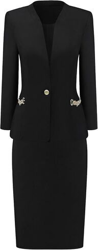 Women's Skirt Suit Set 2 Piece Outfit 2026 Work Office Blazers and Pencil Skirts in Saudi Arabia