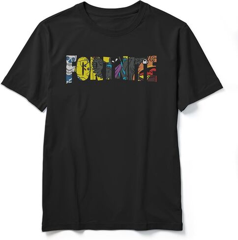 تي شيرت أسود للأولاد من Fortnite - رسم شعار مملوء بالشخصية - سلع رسمية - تي شيرت كاجوال بأكمام قصيرة مصنوع من القطن بنسبة 100% in Kuwait