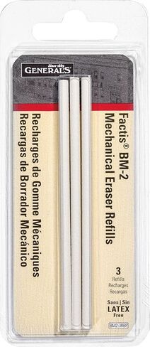 شركة جنرال بينسيل GPBM2-3RBP عبوات ممحاة على شكل قلم واقعي 3 قطع، عبوة واحدة، أبيض in Kuwait