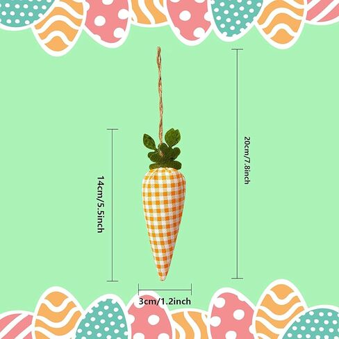 16 قطعة من زخارف معلقة على شكل جزر عيد الفصح - نمط طباعة منقوش لعيد الفصح على شكل جزرة صناعية صغيرة معلقة على شكل جزرة لحفلات عيد الفصح وديكور المنزل بنفسك in Kuwait