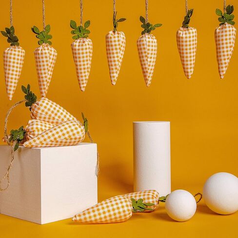 16 قطعة من زخارف معلقة على شكل جزر عيد الفصح - نمط طباعة منقوش لعيد الفصح على شكل جزرة صناعية صغيرة معلقة على شكل جزرة لحفلات عيد الفصح وديكور المنزل بنفسك in Kuwait