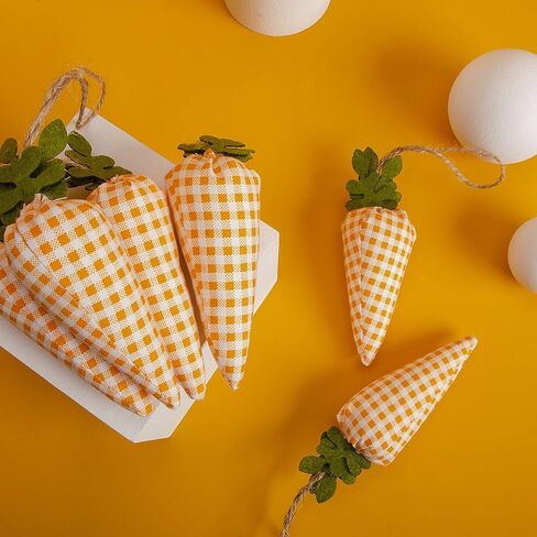 16 قطعة من زخارف معلقة على شكل جزر عيد الفصح - نمط طباعة منقوش لعيد الفصح على شكل جزرة صناعية صغيرة معلقة على شكل جزرة لحفلات عيد الفصح وديكور المنزل بنفسك in Kuwait