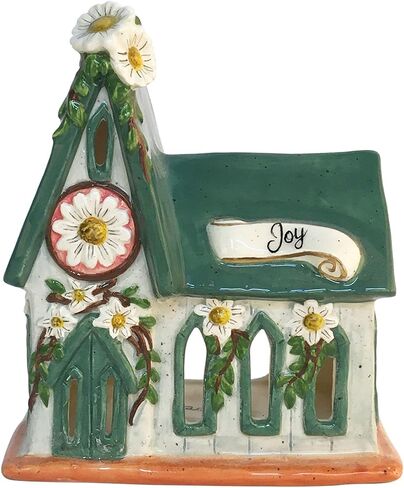 Blue Sky Clayworks Joy Virtue Church Candle House, 5.75" L x 4" W x 6.25" H in Saudi Arabia