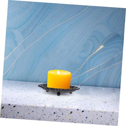 لوحة شمعة حديدية من ستوبازا، صينية حامل شموع معدنية مستديرة عتيقة لديكور طاولة الطعام المركزية لتدفئة المنزل in Saudi Arabia