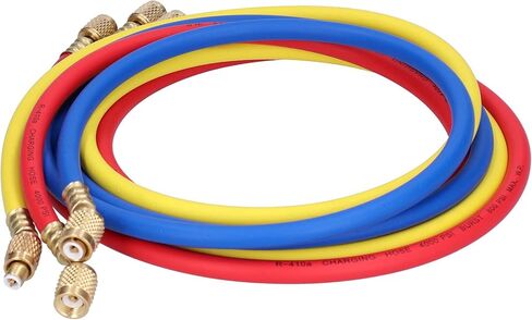 خرطوم شحن التيار المتردد من Buachois، أنبوب تعبئة سائل للكشف عن أنابيب التبريد CT-360RYB H R410 1.5 متر لمكيفات هواء السيارات وأنظمة التدفئة والتهوية وتكييف الهواء الصناعية in Kuwait