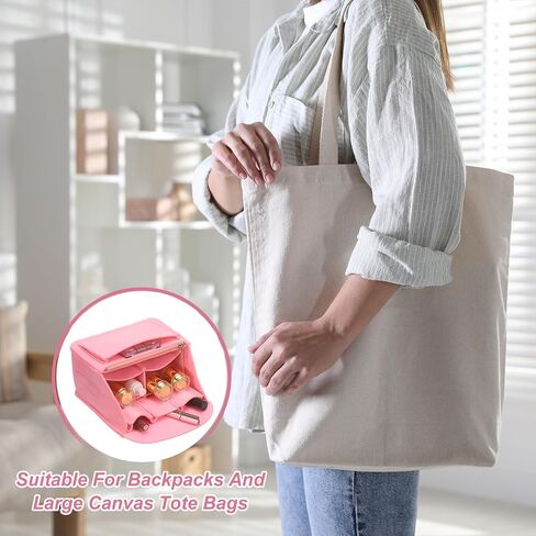 uxcell Purse Organizer Insert, Portable Felt Organizer Bag with Metal Zipper Multiple Compartments Purse Liner for Backpack Rucksack Handbag Shoulder Bag (10.6 x 5.7 x 13.6, Light Brown) in Saudi Arabia
