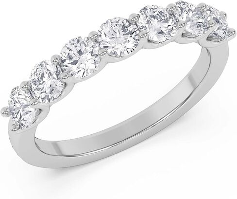 TANACHE 1-3 Carat LAB-GROWN Diamond Non Certified 7 Stone Ring for Women in 14K Gold Or Platinum, EF-VS Clarity, 4 Prong Round Brilliant Diamond Rings, Elegant Anniversary or Bridal Jewelry Gift in Saudi Arabia