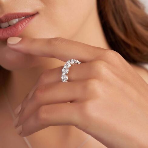TANACHE 1-3 Carat LAB-GROWN Diamond Non Certified 7 Stone Ring for Women in 14K Gold Or Platinum, EF-VS Clarity, 4 Prong Round Brilliant Diamond Rings, Elegant Anniversary or Bridal Jewelry Gift in Saudi Arabia