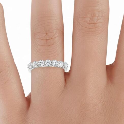TANACHE 1-3 Carat LAB-GROWN Diamond Non Certified 7 Stone Ring for Women in 14K Gold Or Platinum, EF-VS Clarity, 4 Prong Round Brilliant Diamond Rings, Elegant Anniversary or Bridal Jewelry Gift in Saudi Arabia