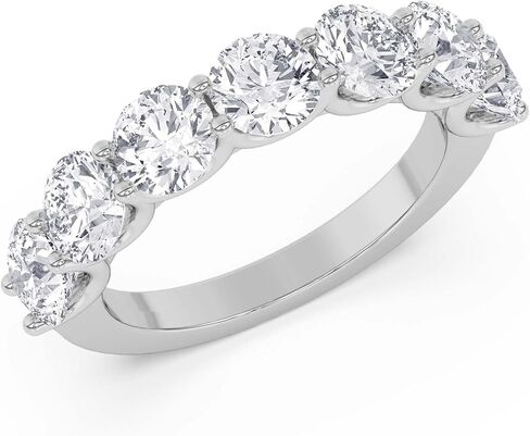 TANACHE 1-3 Carat LAB-GROWN Diamond Non Certified 7 Stone Ring for Women in 14K Gold Or Platinum, EF-VS Clarity, 4 Prong Round Brilliant Diamond Rings, Elegant Anniversary or Bridal Jewelry Gift in Saudi Arabia