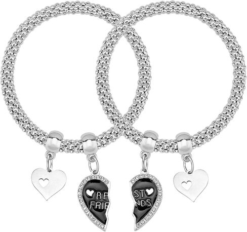 2 قطعة أفضل صديق سوار الصداقة أساور مجموعة من 2 هدايا أخت من الأخت عيد ميلاد عيد الميلاد هدية التخرج للمرأة Bff Bestie الصداقة هدية لأفضل صديق تمتد المجوهرات in Kuwait
