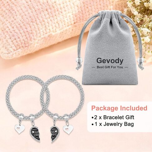 2 قطعة أفضل صديق سوار الصداقة أساور مجموعة من 2 هدايا أخت من الأخت عيد ميلاد عيد الميلاد هدية التخرج للمرأة Bff Bestie الصداقة هدية لأفضل صديق تمتد المجوهرات in Kuwait