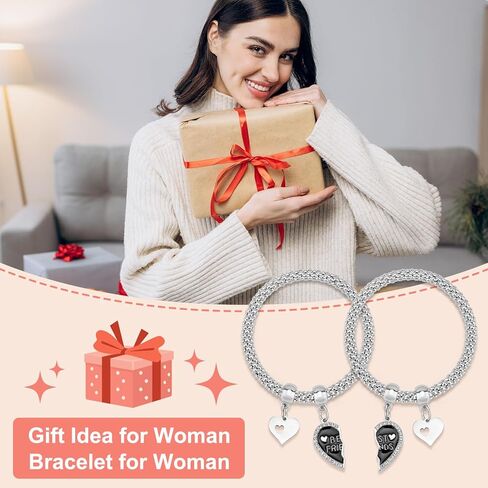 2 قطعة أفضل صديق سوار الصداقة أساور مجموعة من 2 هدايا أخت من الأخت عيد ميلاد عيد الميلاد هدية التخرج للمرأة Bff Bestie الصداقة هدية لأفضل صديق تمتد المجوهرات in Kuwait