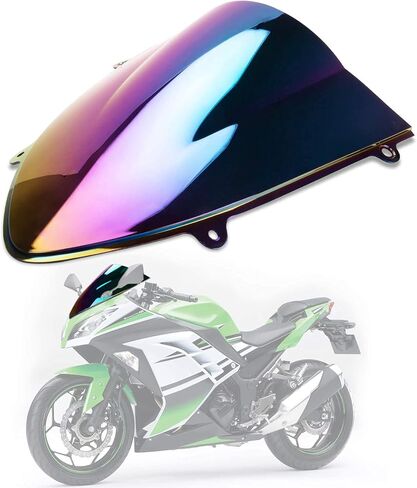 PSLER Motorcycle Front Windshield Windscreen Wind Deflector for Ninja 250 250R EX250 R ZX250R 2008 2009 2011 2012 Double Bubble Black in Saudi Arabia