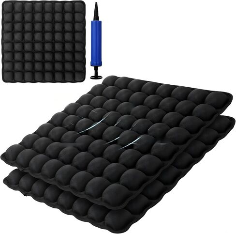 2 Packs Air Seat Cushion Inflatable Seat Cushion for Car Office Chair Wheelchair Pad Camping Mat for Pain Pressure Relief, 18"×18'' in Saudi Arabia
