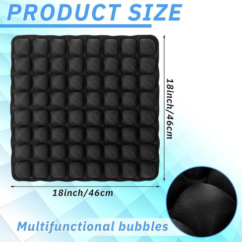 2 Packs Air Seat Cushion Inflatable Seat Cushion for Car Office Chair Wheelchair Pad Camping Mat for Pain Pressure Relief, 18"×18'' in Saudi Arabia