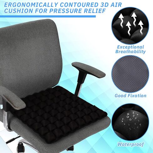 2 Packs Air Seat Cushion Inflatable Seat Cushion for Car Office Chair Wheelchair Pad Camping Mat for Pain Pressure Relief, 18"×18'' in Saudi Arabia